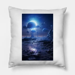 Blue alien world Pillow