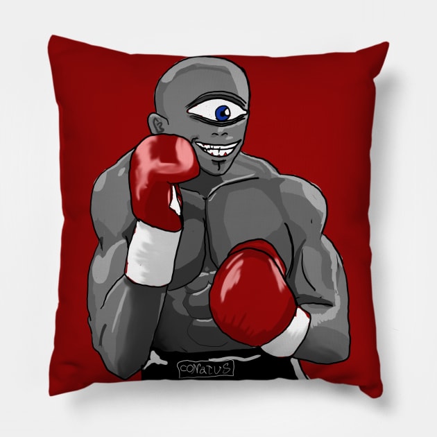 Boxing cyclop Pillow by Damsos_store