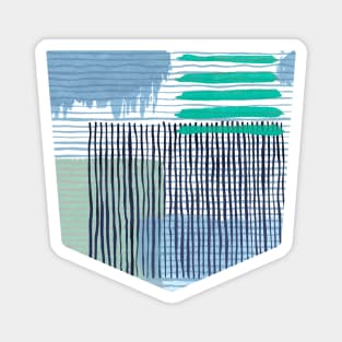 Pocket - Abstract Striped Geo Green Magnet