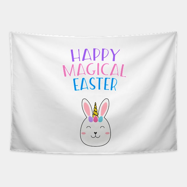 Happy Magical Easter! Easter Bunny Unicorn Tapestry by Isabelledesign