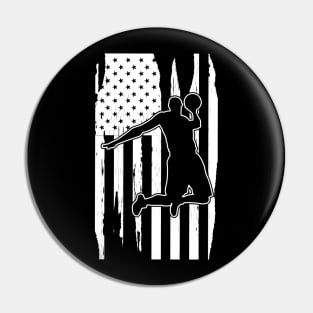 Basketball Player in American Flag Pin