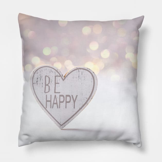 Be Happy Pillow by erinpriest