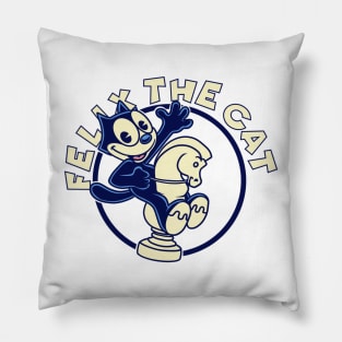 Felix The Cat Riding Knight Pillow