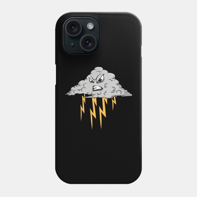 Angry Cloud Causing Lightning Thunderstorm Weather Phone Case by theperfectpresents