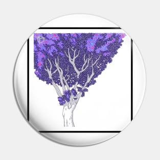 Purple Tree Circle Design Pin