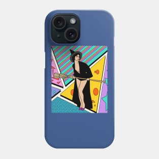 Flying Witch On A Broomstick With A Hat Phone Case