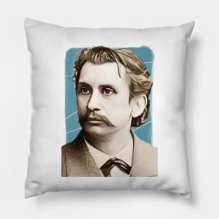 Austrian writer Leopold von Sacher-Masoch illustration Pillow