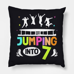 Jumping Into 7 Year Old Birthday Trampoline Jumping Pillow