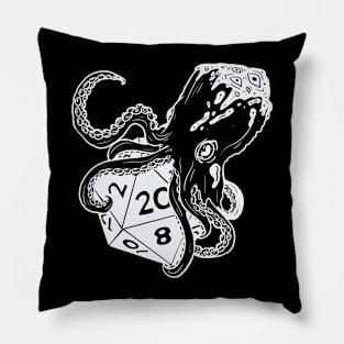 Fathomless D20: dnd 5e warlock dice white and black Pillow