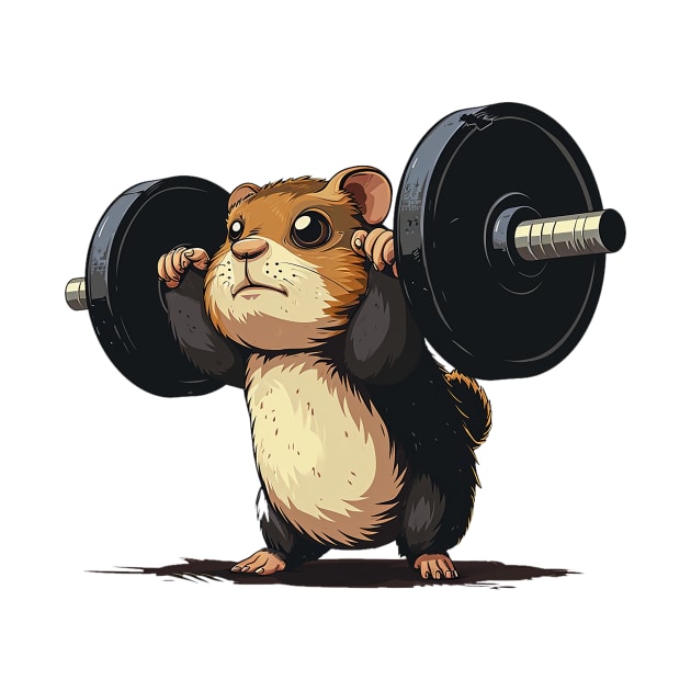 hamster weightlifter by weirdesigns
