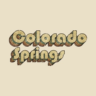 Colorado Springs // Vintage Rainbow Typography Style // 70s T-Shirt