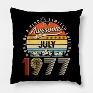 Awesome Since July 1977 Vintage 46th Birthday Pillow