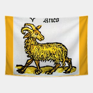 Vintage Signs of the Zodiac, Aries the Ram Tapestry