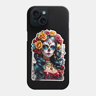 Sugar Skull girl, Dia de los Muertos Phone Case