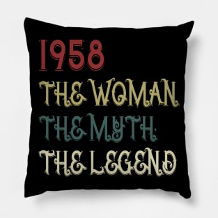 Vintage Retro 1958 Legend Gift 62nd Birthday Womens Pillow