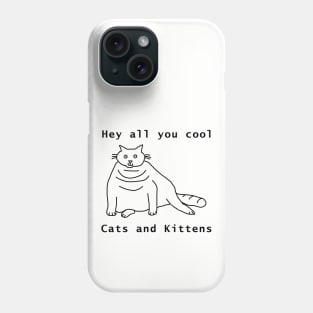 Cool Chonk Cat Line Drawing Phone Case