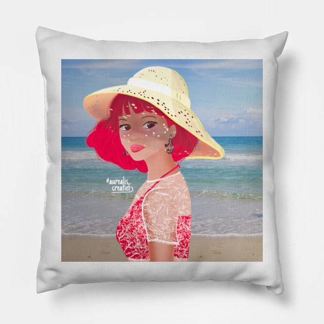 Beach Princess Pillow by Aurealis