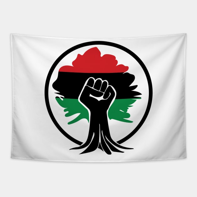 Black Fist, Flag, Rooted, Black Lives Matter, Civil Rights Tapestry by UrbanLifeApparel