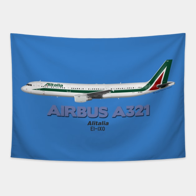 Airbus A321 - Alitalia Tapestry by TheArtofFlying