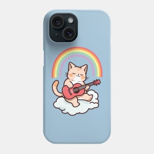 Rainbow Cat Ukulele on Clouds - It's Gonna Be Uke Phone Case