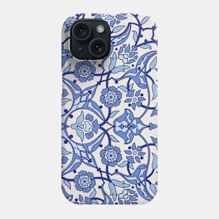 Retro Blue and White Tile Pattern Phone Case