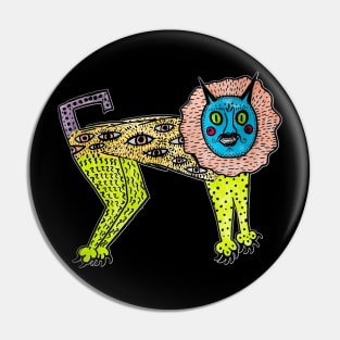 Magic lion.Funny animal.Ukrainian folk art Pin