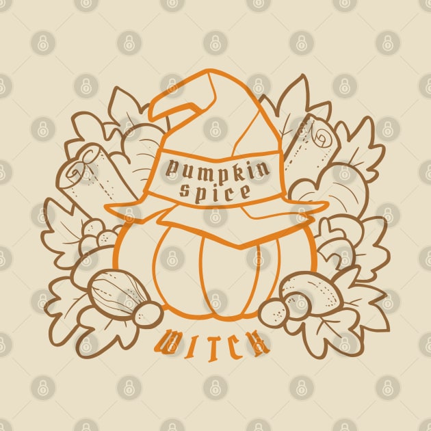 Pumpkin Spice Witch fancy lines by StudioBliz