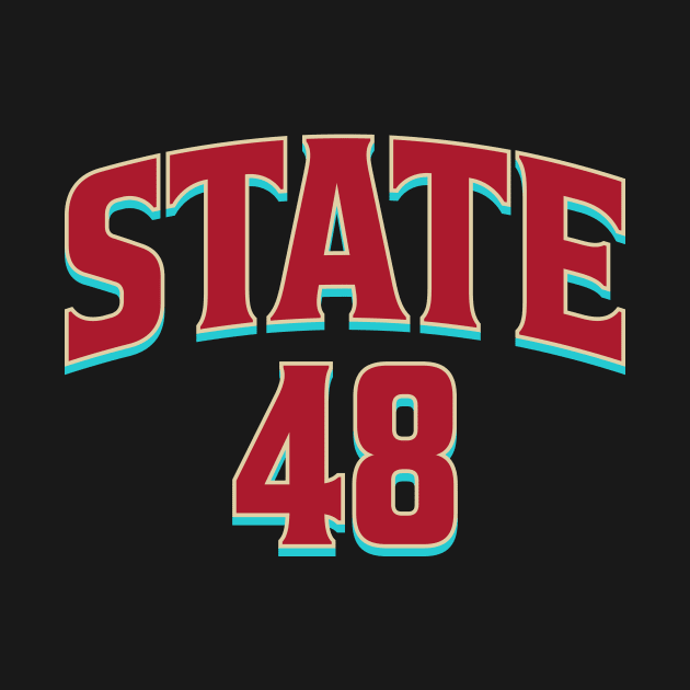 Arizona 'State 48' Baseball Fan T-Shirt: Hit a Style Home Run with Your Arizona Pride! by CC0hort