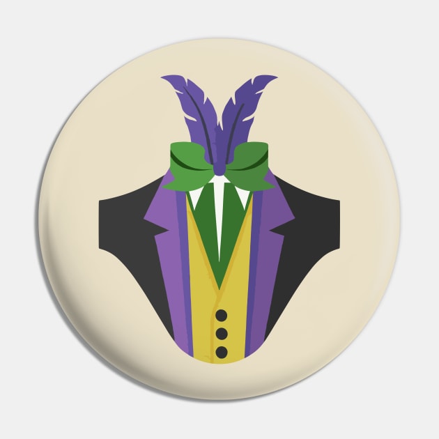 Mardi Gras Fake Faux Tuxedo Pin by YuriArt