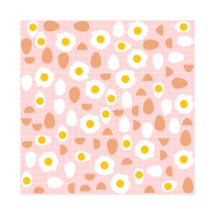 Cute Eggs Pattern on Pink Background T-Shirt