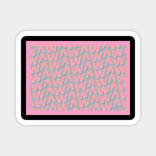 ^w^ satisfied kawaii emoji pattern 4 resize Magnet