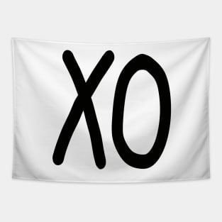 Kiss and hug XO black and white Tapestry