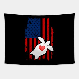 Turtle Merica Usa American Flag Tapestry