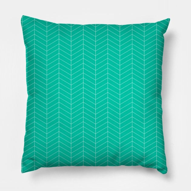 Herringbone Pattern - Green Pillow by NolkDesign