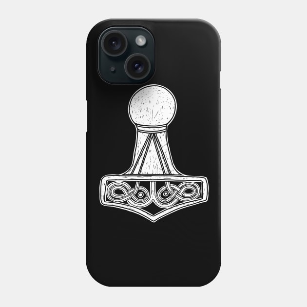 Knotwork Mjolnir Phone Case by LaForma