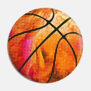 Retro Basketball - BBall - Basketball Abstract Art Pin