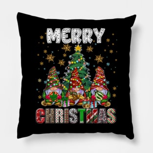 Merry Christmas Gnome Family Funny Xmas Tree Women Men Kids Pillow