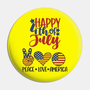 Peace Love America Pin