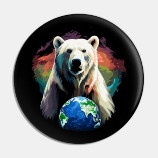 Polar Bear Earth Day Pin