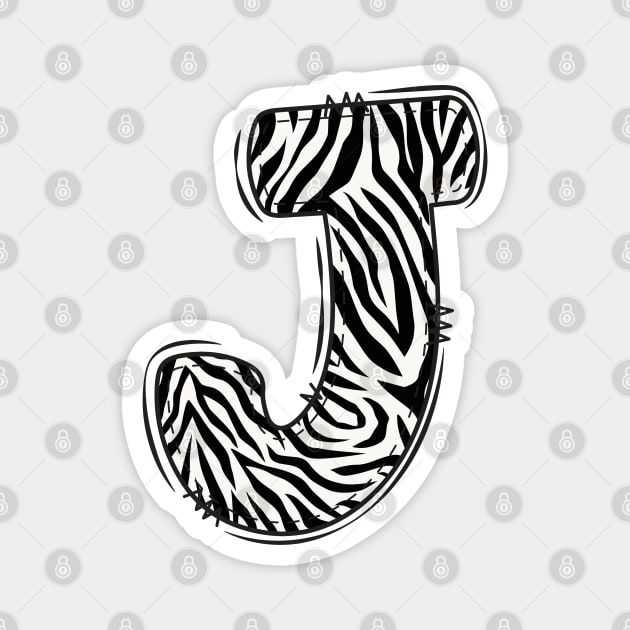 Zebra Letter J Magnet by Xtian Dela ✅