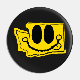 State of Washington Happy Face with tongue sticking out Pin