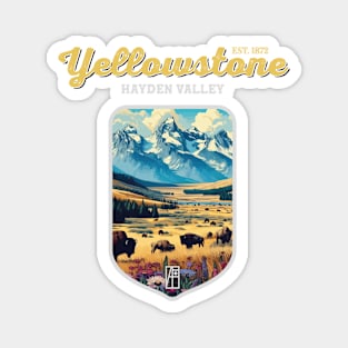 USA - NATIONAL PARK - YELLOWSTONE Hayden Valley - 1 Magnet