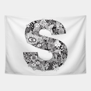 Floral Letter S Tapestry