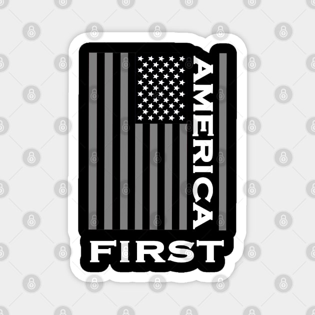 America First Patriotic American Flag Love the USA Magnet by DesignFunk