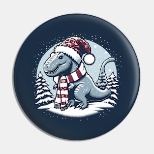 Christmas Dinosaur T-Rex On Snow Pin