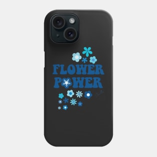 Beautiful Cool Blues Flower Power Seamless Pattern Print Phone Case