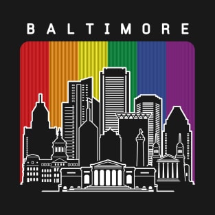 Baltimore Maryland Rainbow Flag LGBT Pride T-Shirt