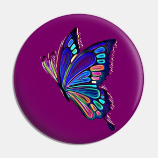 Artistic Butterfly Blue Pin