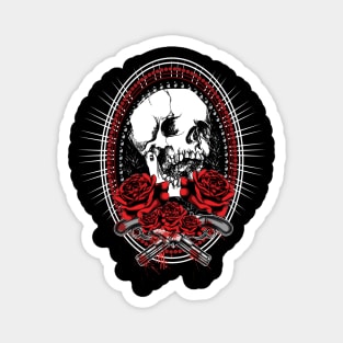 Skull Rose Skeleton Magnet