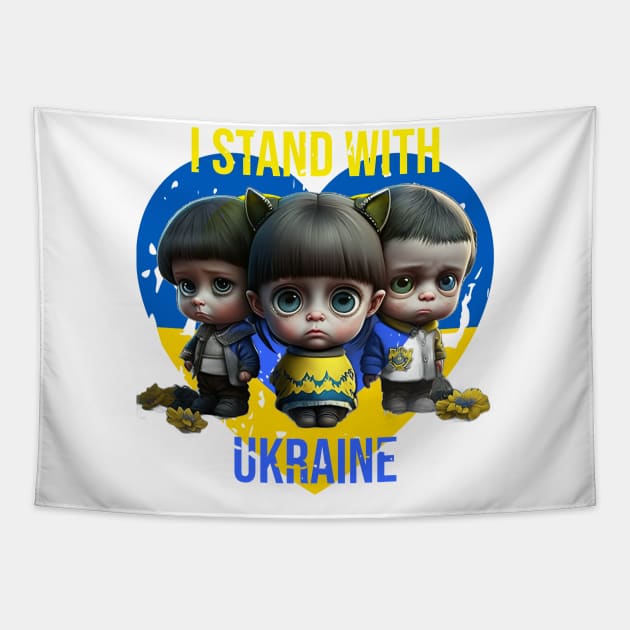 Children should not cry in Ukraine Tapestry by MystaphART